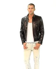 Blouson cuir buffle dexter marron