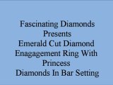 Emerald Cut Diamond Engagement Ring With Princess Diamonds In Bar Setting FDENS1172EMR