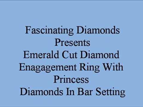 Emerald Cut Diamond Engagement Ring With Princess Diamonds In Bar Setting FDENS1172EMR