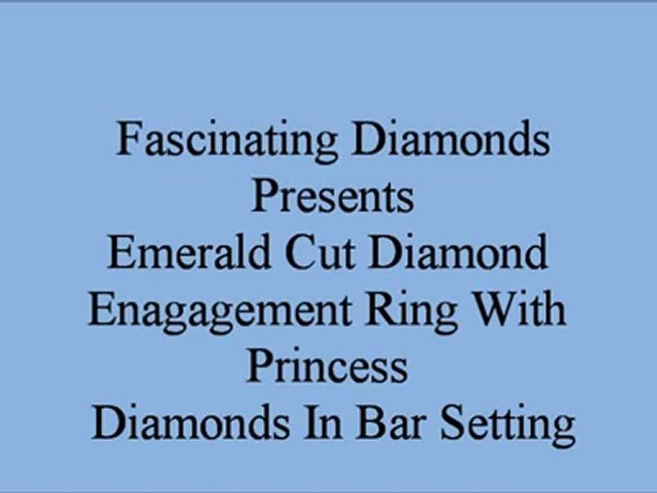 Emerald Cut Diamond Engagement Ring With Princess Diamonds In Bar Setting FDENS1172EMR