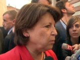 Martine Aubry à l'issue du meeting de Toulouse