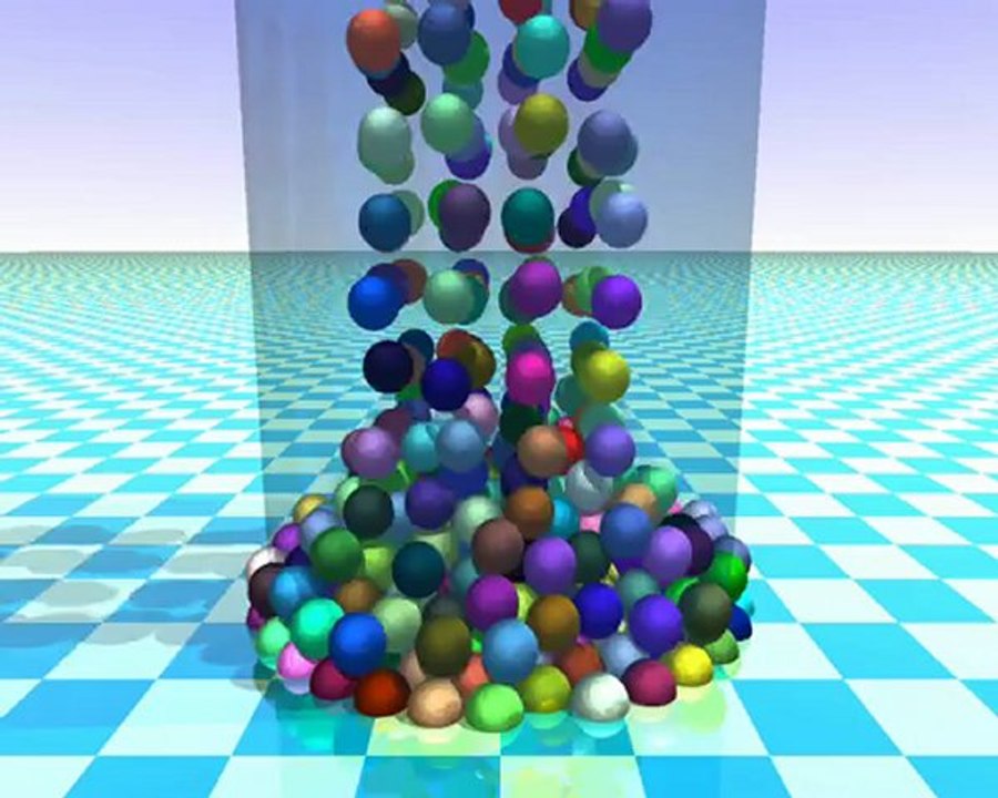 Simulation 3D Chute de particules