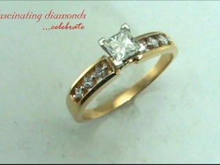 Princess Cut Diamond Engagement Ring With Side Stones In Kite Channel Setting FDENS1826PRR
