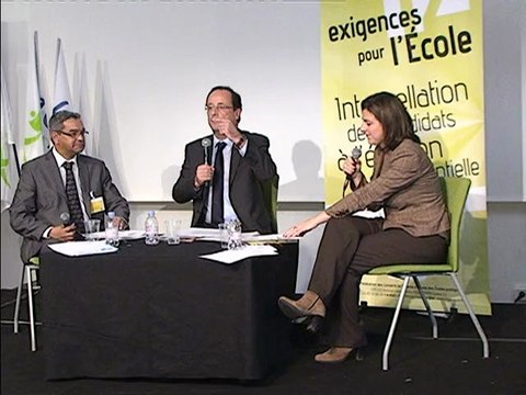 François Hollande lors de la journée d'interpellation de la FCPE du 17 mars