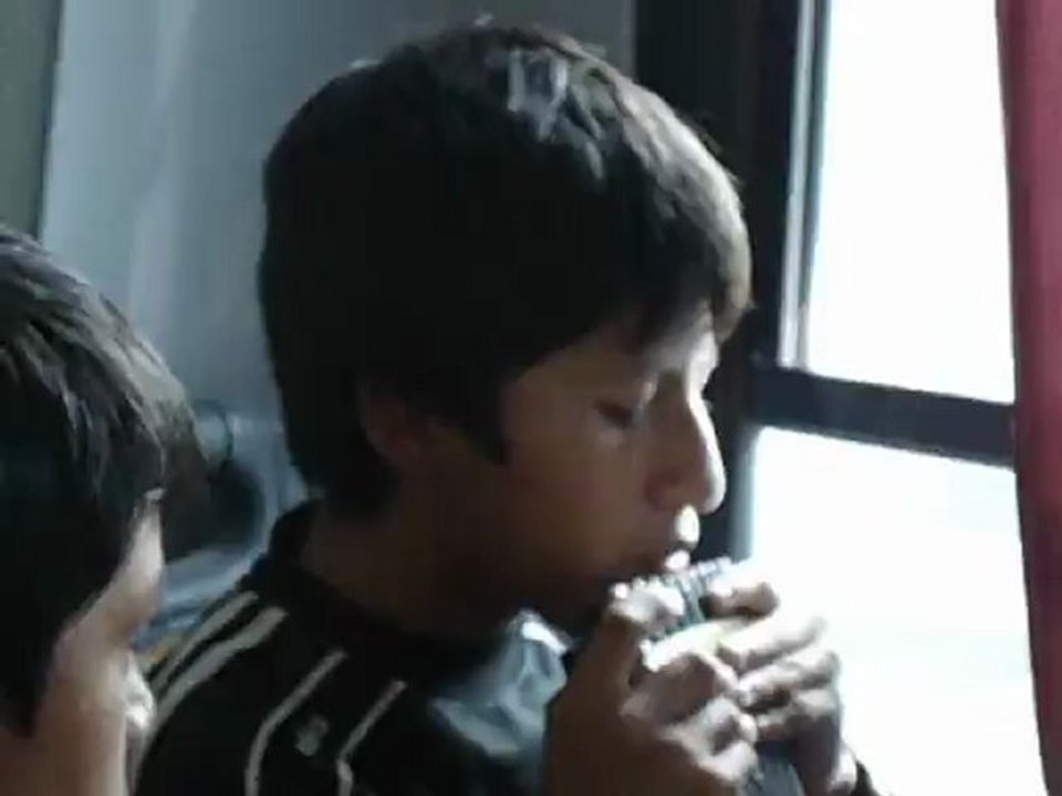 Flute de pan dans un bus argentin