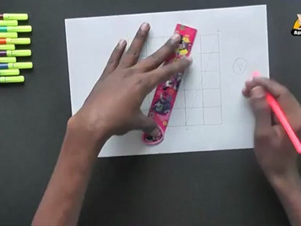 Write Block Style Alphabet - 'V'