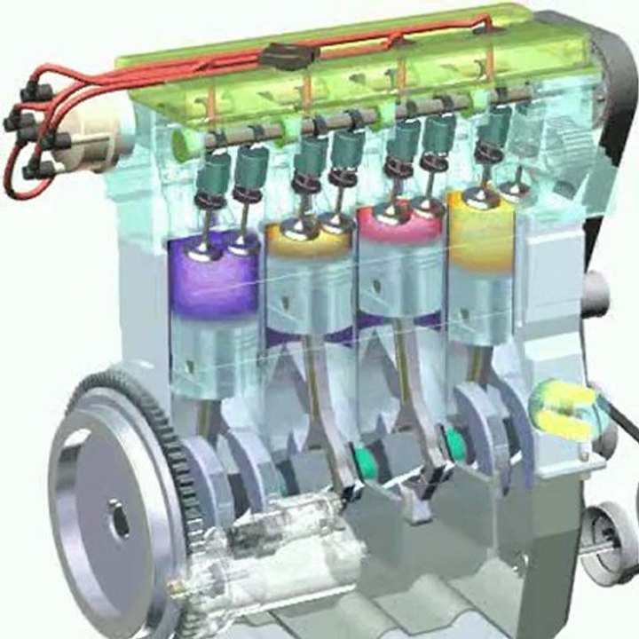 4 zamanlı motor çalışma animasyon - Animasyon