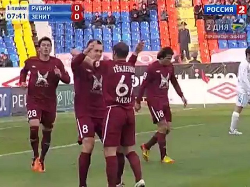 РФПЛ 2011/12. 42 тур. Рубин - Зенит 2-2 (1-0 Рязанцев)