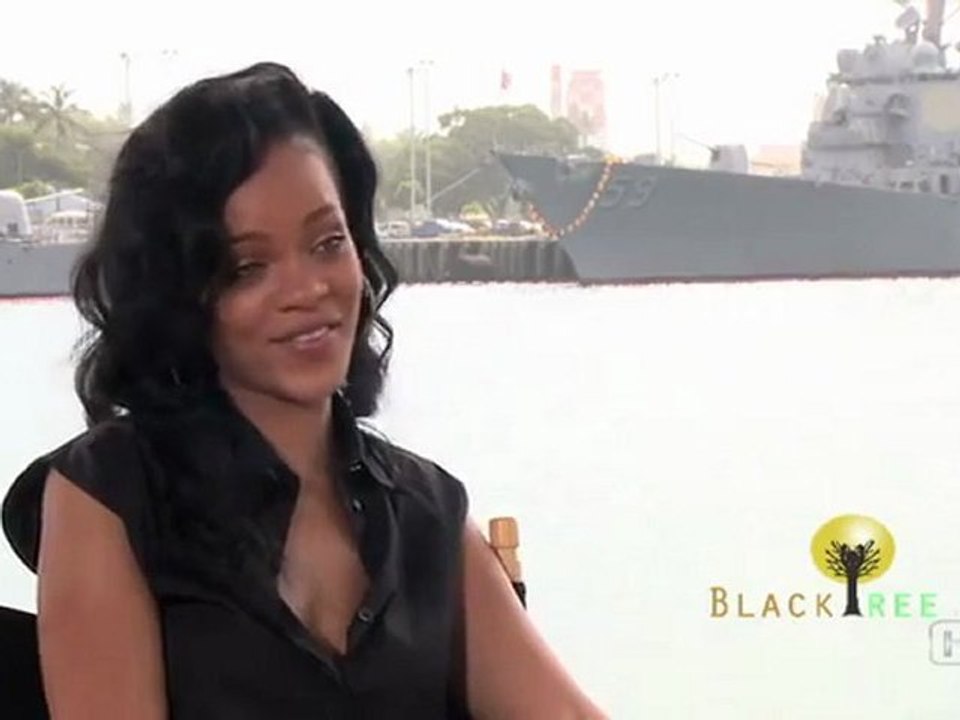 Rihanna talks Battleship in Pearl Harbor in Hawaii with BlackTree TV