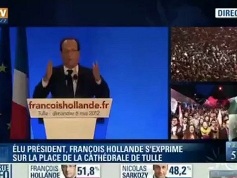Les premiers mots de François Hollande depuis la place de la Cathédrale de Tulle
