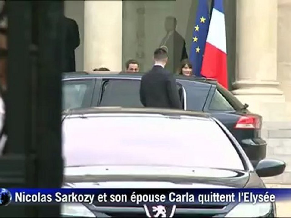 Départ de Nicolas Sarkozy de l'Elysée pour la Mutualité