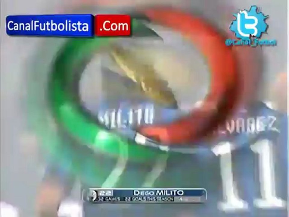 Segundo gol de Milito Inter 2-2 Milan 06-05-2012