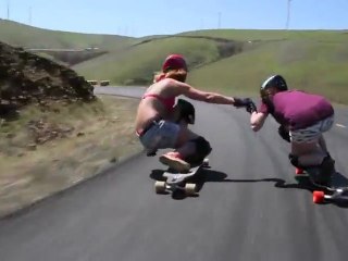 Holding Hands And Skating Downhill