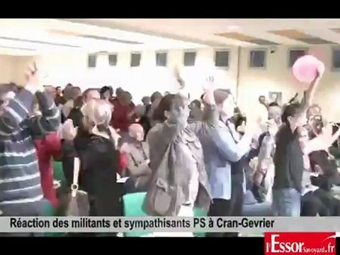 Réaction des militants et sympathisants PS à Cran-Gevrier lors des résultats du 2nd tour de la présidentielle