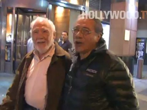 Edward James Olmos laughs at an odd question