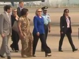 Hillary Clinton arrives in New Delhi