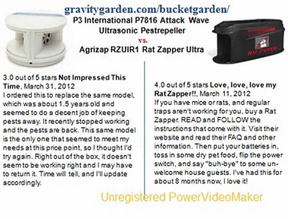 P3 International P7816 Attack Wave Ultrasonic Pestrepeller (Lawn & Patio)  vs.Agrizap RZUIR1 Rat Zapper Ultra (Lawn & Patio)