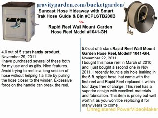 Suncast Hose Hideaway with Smart Trak Hose Guide & Bin #CPLSTB200B  vs Rapid reel#1041-GH (Lawn & Patio)