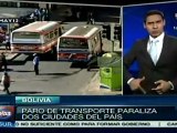 Paro de Transporte paraliza La Paz y El Alto en Bolivia