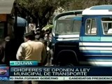 Transportistas paralizan la ciudad de La Paz, en Bolivia