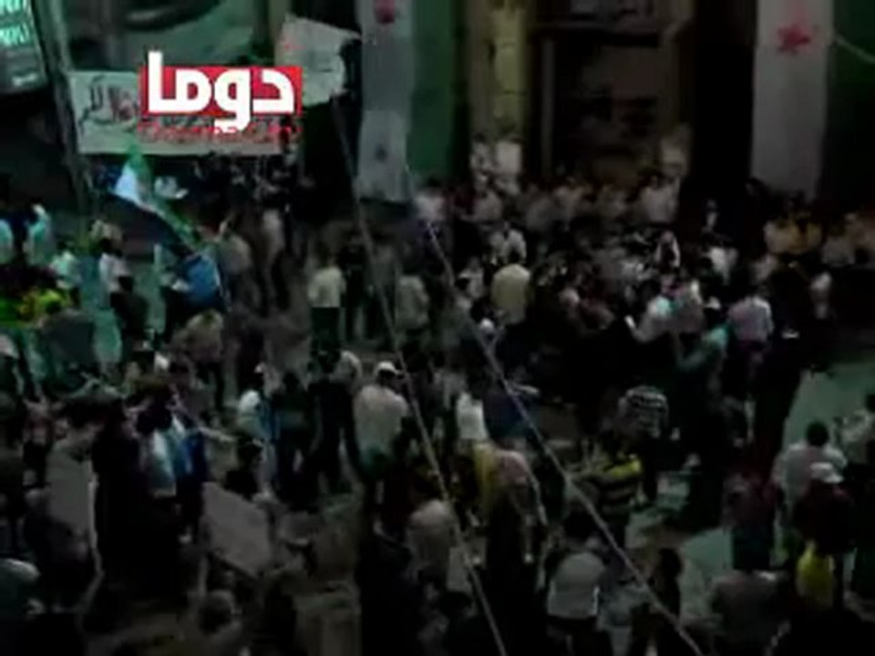 فري برس ريف دمشق دوما مظاهرة ساحة الجامع الكبير المسائية  6 5 2012 ج2 Damascus