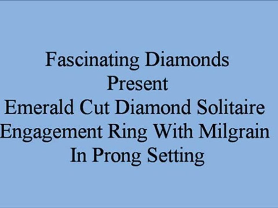 Emerald Cut Diamond Solitaire Engagement Ring With Milgrain In Prong Setting FDENR8985EM