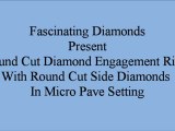 Round Cut Diamond Engagement Ring With Round Cut Side Diamonds In Micro Pave Setting FDENS3183ROR
