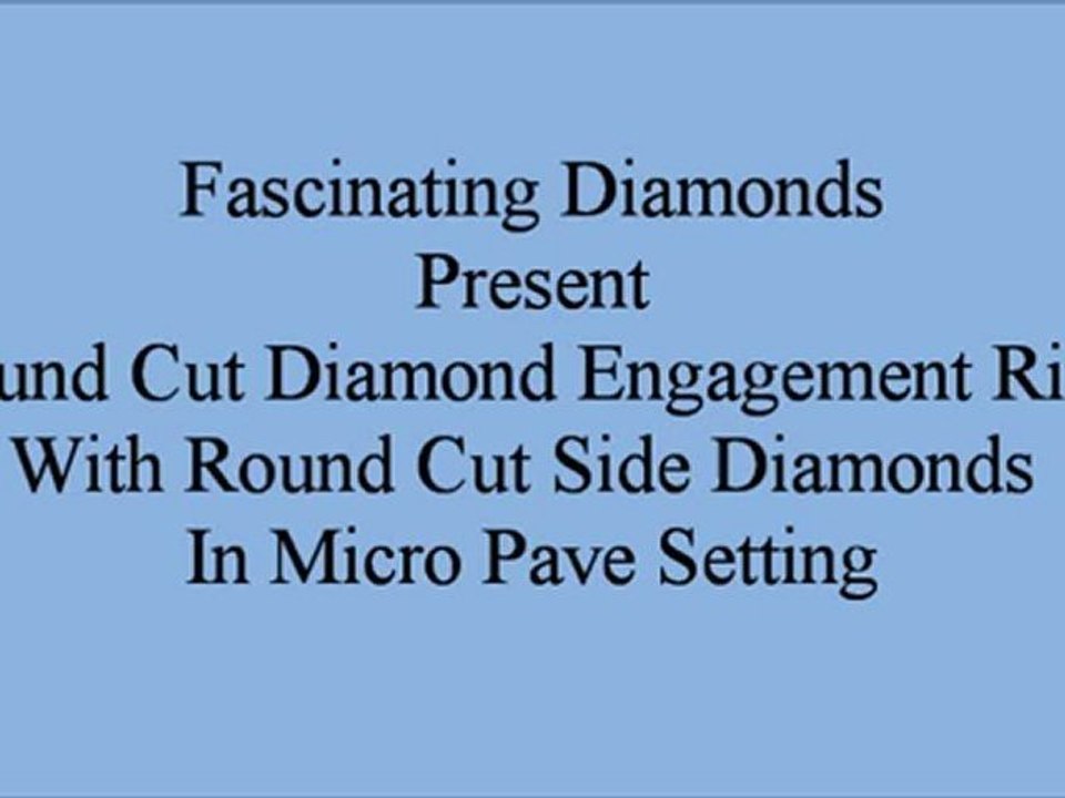 Round Cut Diamond Engagement Ring With Round Cut Side Diamonds In Micro Pave Setting FDENS3183ROR