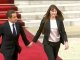 Nicolas Sarkozy quitte l'Elysée, accompagné de son épouse Carla Bruni-Sarkozy