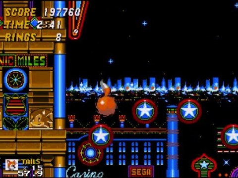 Sonic 2 Playthrough Tails Solo Part 4 - (Casino Night Zone)