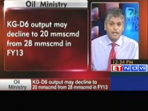 KG-D6 output of RIL may decline to 20mmscmd in FY13