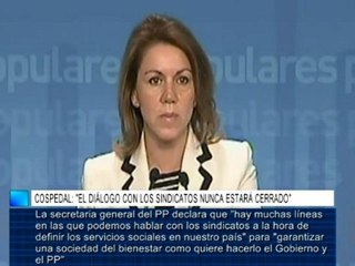 Cospedal: "El diálogo con los sindicatos nunca estará cerrado"