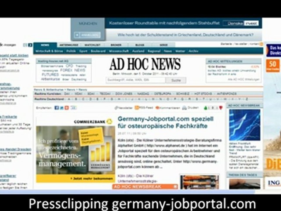 Www.germany-joportal.com work in germany