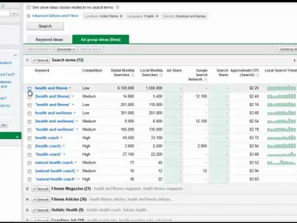 Keywords for Health Coach Websites