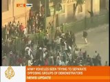 Scenes of clashes in Tahrir Square