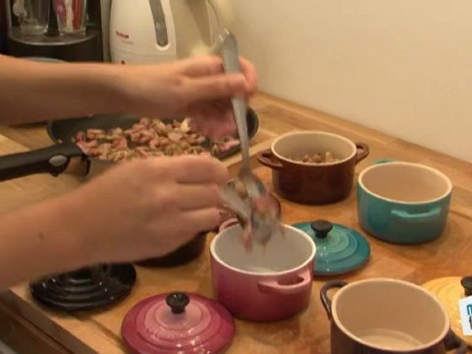 Cuisine : Recette d'œufs cocottes aux lardons et champignons