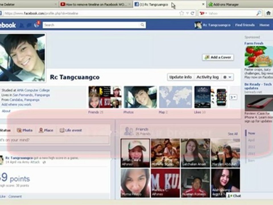 How to remove Facebook timeline 2012