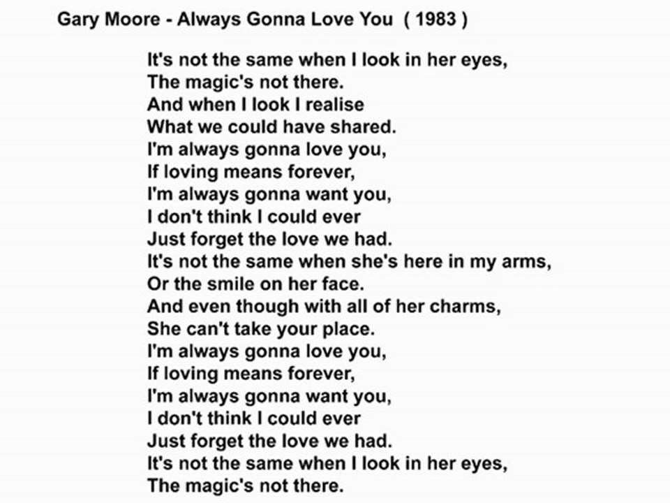 Gary - Always Gonna Love You with Lyric 1983