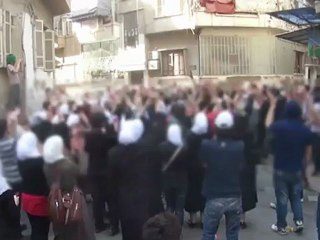 فري برس  دمشق ختام المظاهرة بالفاتحة وسورة النصر الأربعاء 9 5 2012 Damascus