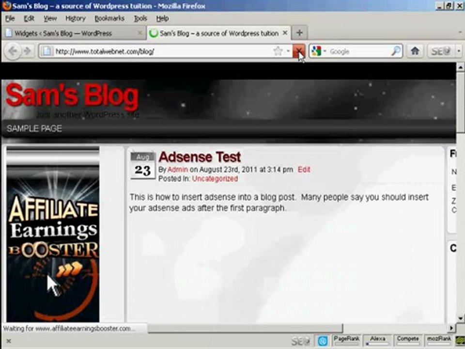 Premadeniches - How to Insert an Aweber Form In The Sidebar