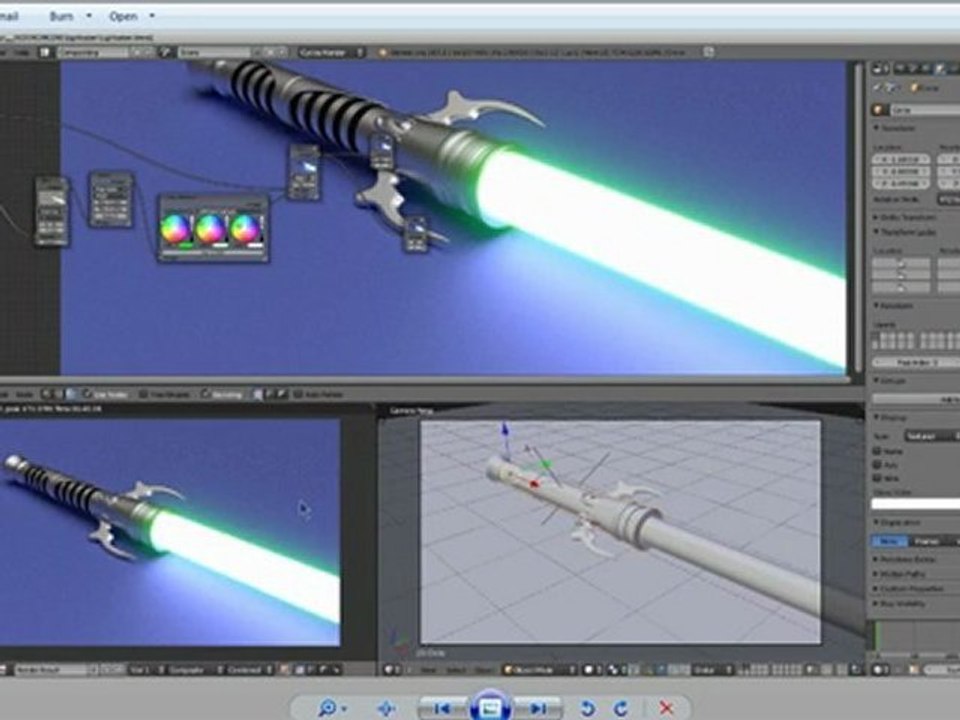 Blender glowing grid animation