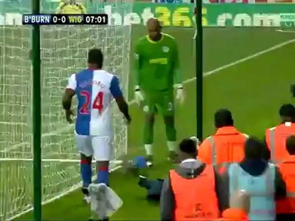 Chicken invades Football pitch Blackburn vs Wigan 7_5_2012