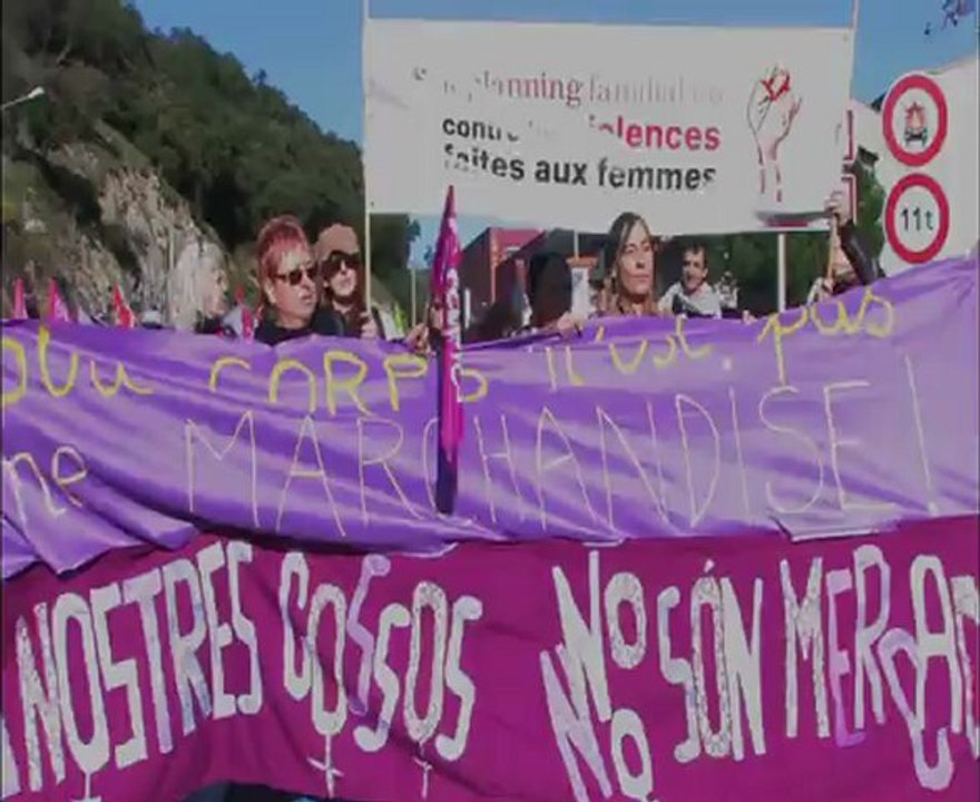 La lutte contre la prostitution manifestation au Perthus à la frontière espagnole 2012