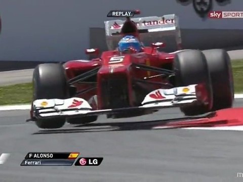 F1 2012 Barcelona FP2 Fernando Alonso dévore les Vibreurs.