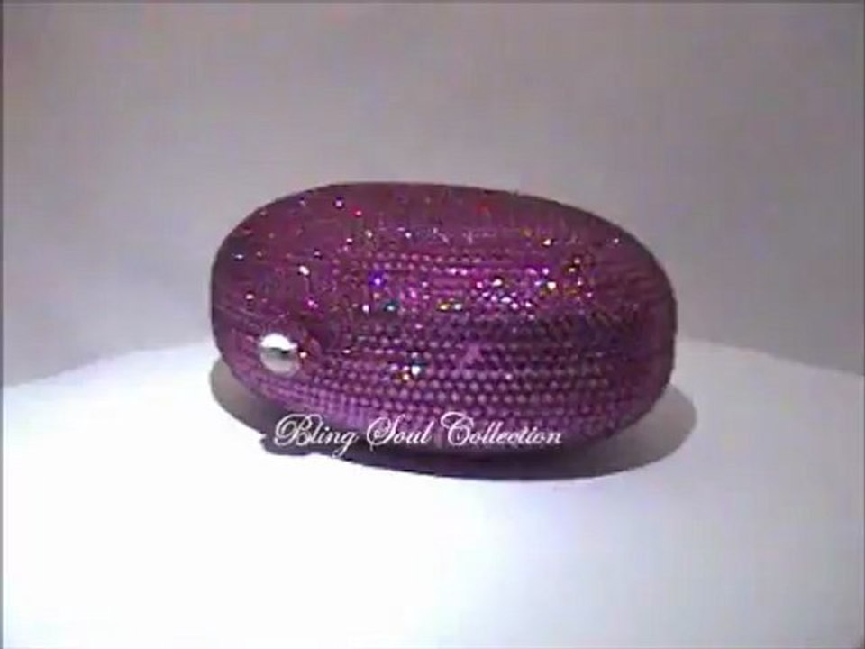 Fuchsia Egg Shaped Crystal Clutch