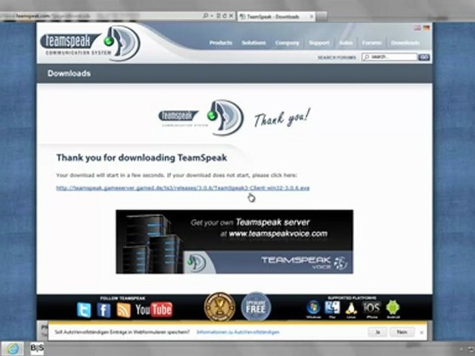 Teamspeak 3: die Installation #1v4