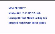 Minka-Aire F519-BN 52-inch Concept II Flush Mount Ceiling Fan Brushed Nickel with Silver Blades
