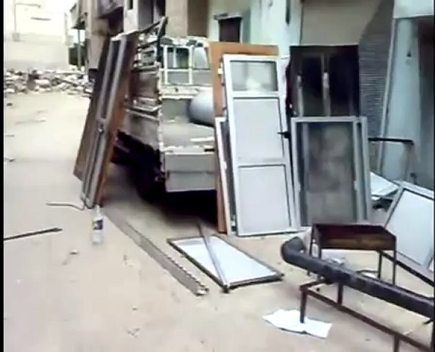 Syria فري برس حمص حي عشيرة الدمار الذي خلفته عصابات الاسد ج3 Homs