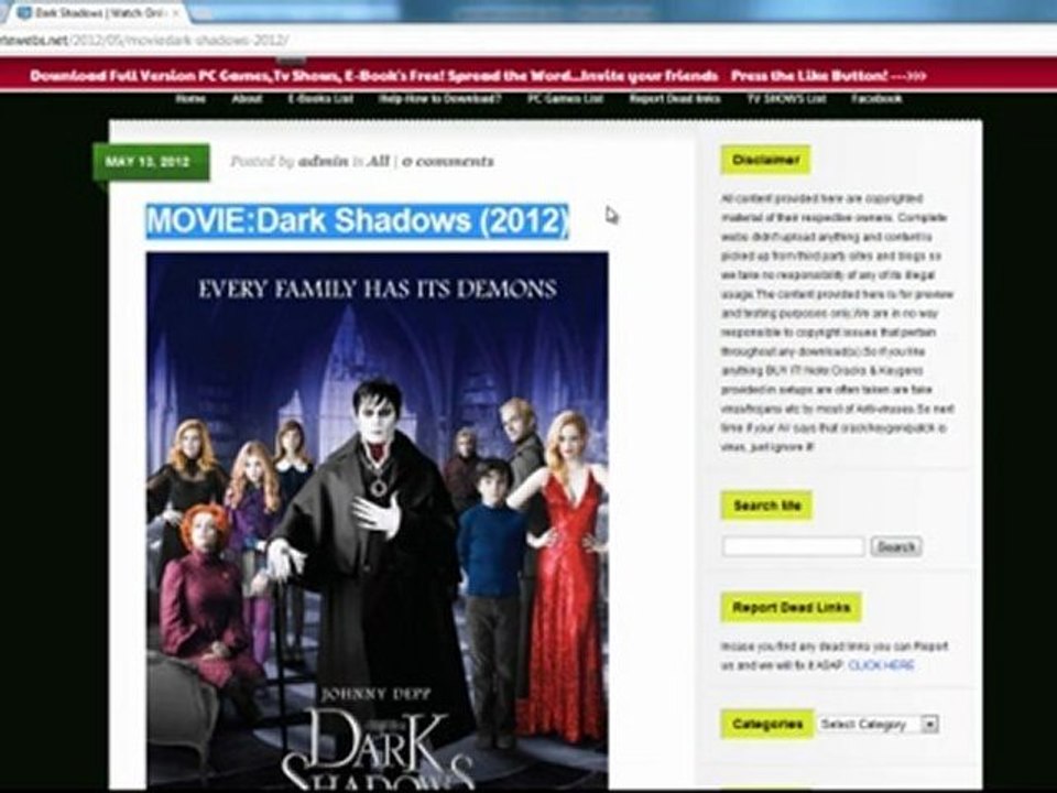Watch Dark Shadows Movie 2012 Online Streaming Free!