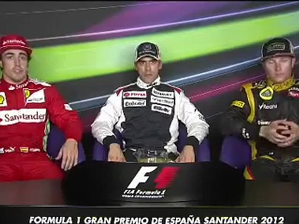 Spain 2012 Press Conference Race with Maldonado, Alonso and Räikkönen
